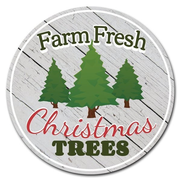 Farm Fresh Trees Circle Vinyl Laminated Decal, Signmission, Mfr#: D-16-CIR-Farm Fresh Trees